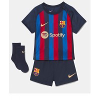 Fotbalové Dres Barcelona Ansu Fati #10 Dětské Domácí 2022-23 Krátký Rukáv (+ trenýrky)